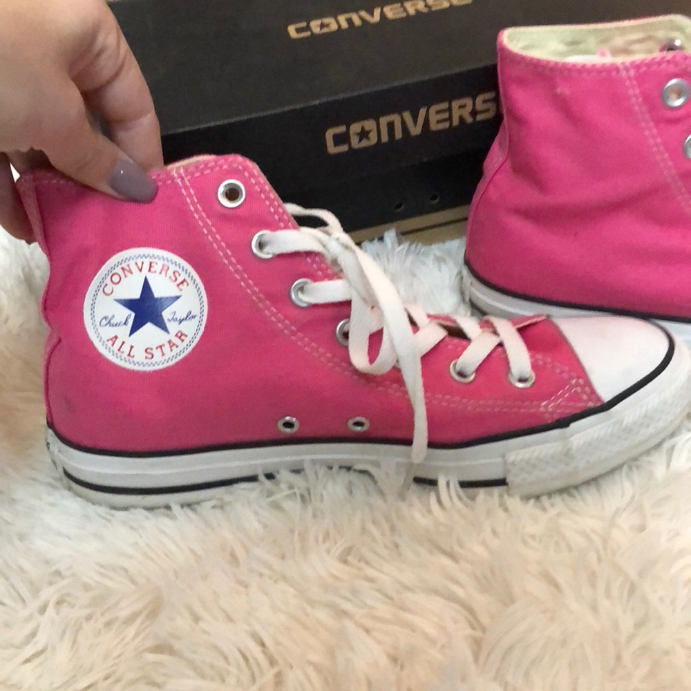 Pink hightop converse